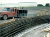 Forms and re-steel shown in preparation for ring-wall pour 