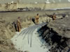Ring-wall foundation excavation and re-steel placement