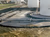 Installed tank dike liner