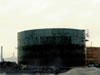 New tank erection; completed shell course construction